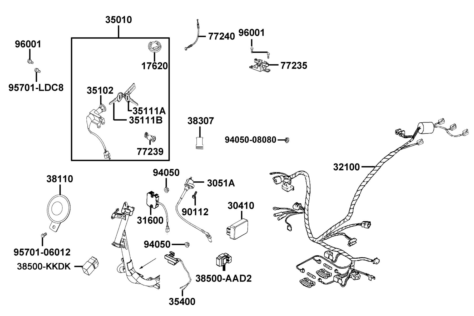 SUPER 8 50X (2020) Wire Harness parts diagram